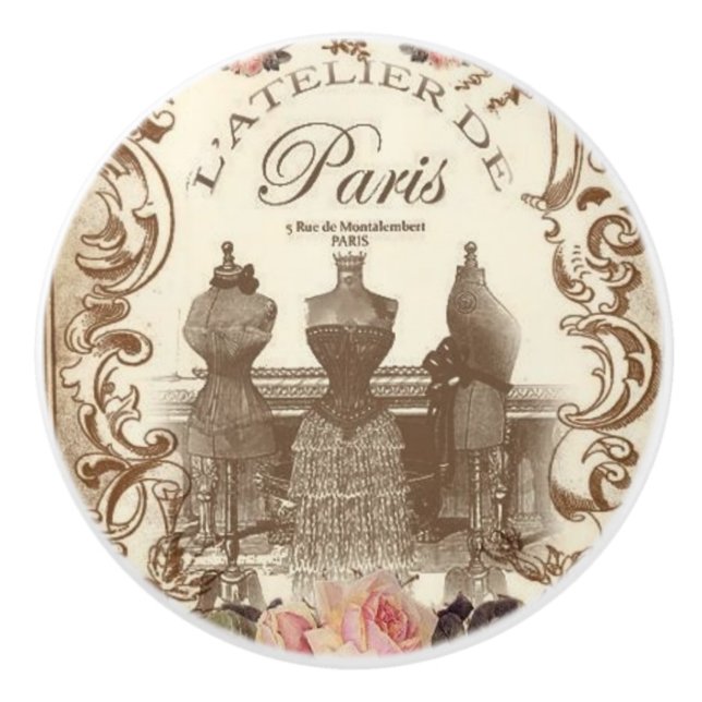 Vintage French Ceramic Knob (Front)