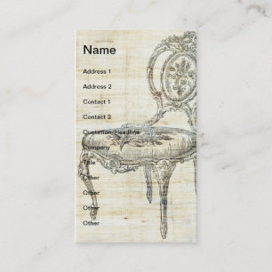 Vintage French Chair Linen 2 Business Card