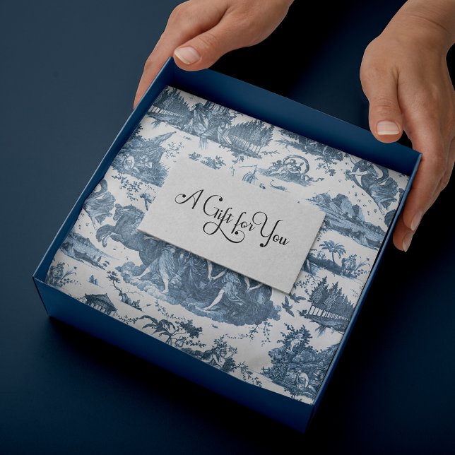 Vintage French Chariot of Dawn Toile de Jouy-Blue Tissue Paper (Creator Uploaded)