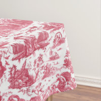Vintage French Chariot of Dawn Toile de Jouy-Red