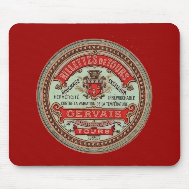 Vintage French Cheese Label Mouse Pad (Front)
