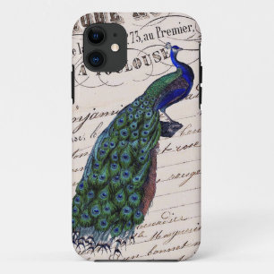 Vintage French Chic Blue Peacock Case-Mate iPhone Case