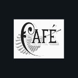 Vintage French Chic Deco Cafe Logo Wall Art Canvas<br><div class="desc">Stunning Large Art Nouveau Cafe Logo all Wrapped up on this beautiful large canvas - Eye Catching yet simple french typography designtypical of the art nouveau period - for the coffee corner in your home or amazing decor for a French Style Cafe'. See the rest of the line with this...</div>