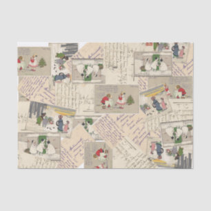 Vintage French Children Christmas Tissue Paper