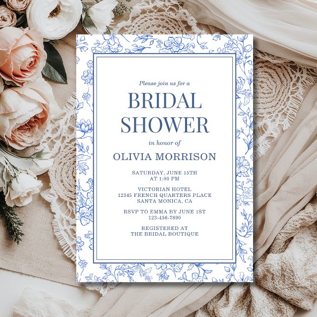 Vintage French Chinoiserie Victorian Bridal Shower Invitation (Creator Uploaded)