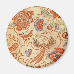 Vintage French Chintz Floral Antique Terracotta Magnet