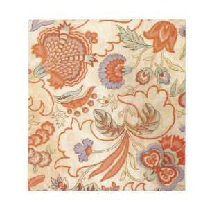 Vintage French Chintz Floral Antique Terracotta Notepad