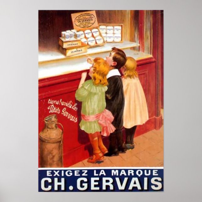 Vintage French Chocolate Advertising Poster (Front)