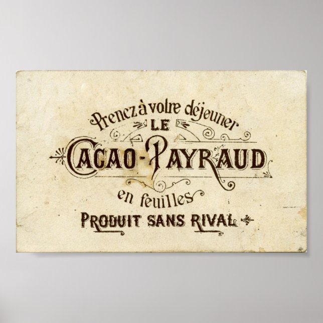 Vintage French Chocolate Poster (Front)
