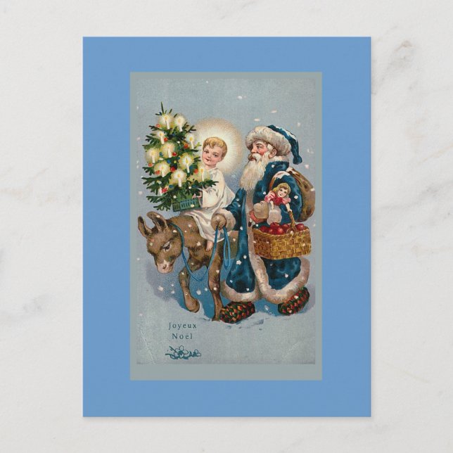 "Vintage French Christmas Card" Postcard (Front)