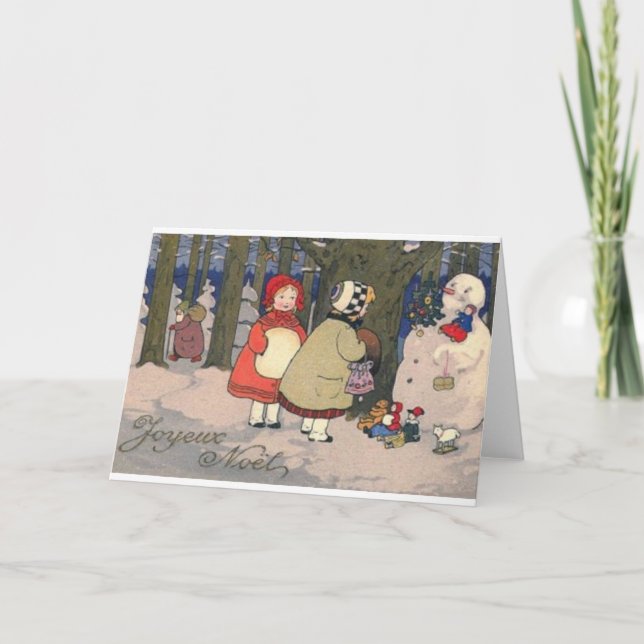 Vintage French Christmas Greeting Card (Front)