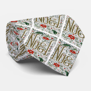 vintage french christmas poinsettia joyeux noel tie