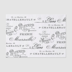 Vintage French City Names Paris Tissue Paper