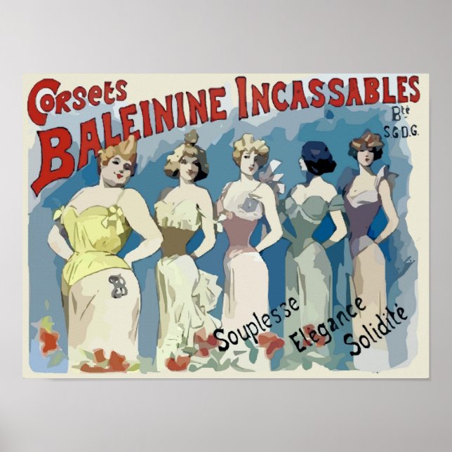 Vintage French Corsets Ad Poster (Front)