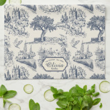 Vintage French Country "Blue Toile de Jouy "