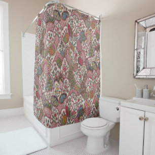 Vintage French Country Floral Bird Chintz Art Shower Curtain