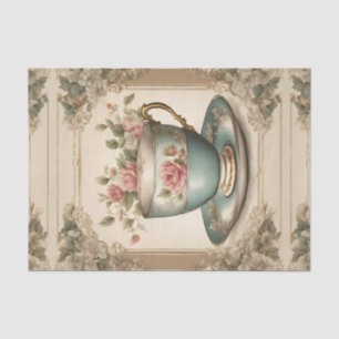 Vintage French Country Floral Tea Cup Tissue Paper