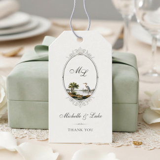 Vintage French Country Monogram Wedding Gift Tags