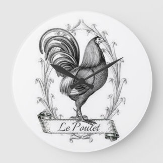 Vintage French Country Rooster Large Clock
