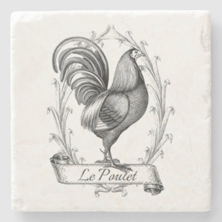 Vintage French Country Rooster Stone Coaster