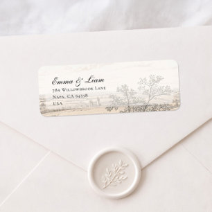 Vintage French Country Toile Return Address Label