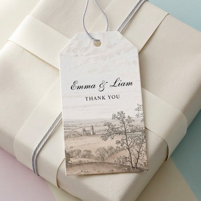 Vintage French Country Toile Wedding Gift Tag (Creator Uploaded)