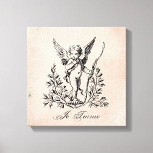 Vintage French Cupid stretched canvas Print