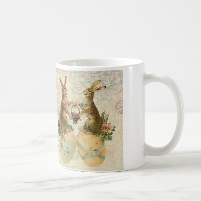 Vintage French Easter bunnies Coffee Mug (Right)