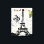 Vintage French Eiffel Tower  stretched canvas Print<br><div class="desc">Vintage French Eiffel Tower  stretched canvas</div>