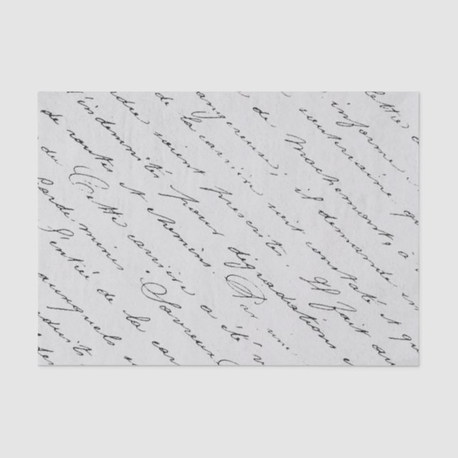 Vintage French Elegant Script Tissue Paper (Front)