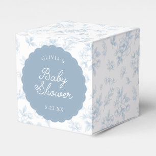Vintage French Floral Blue Scalloped Baby Shower Favour Box