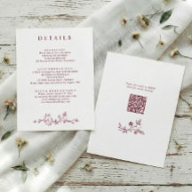 Vintage French Floral Burgundy Red Wedding Details