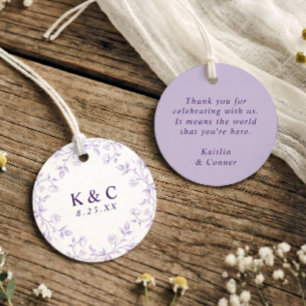 Vintage French Floral Lavender Toile Wedding Favour Tags