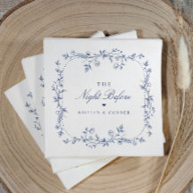 Vintage French Floral Navy Blue Rehearsal Dinner