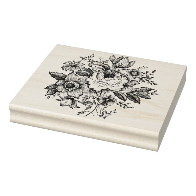 Vintage French Floral Rose Stamp (Stamp)