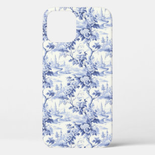 Vintage French Floral Toile Blue iPhone 12 Pro Case