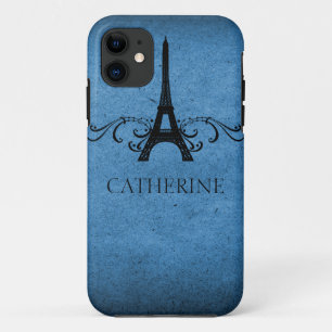 Vintage French Flourish BT iPhone 5 Case, Blue Case-Mate iPhone Case