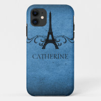 Vintage French Flourish iPhone 5 ID Case, Blue