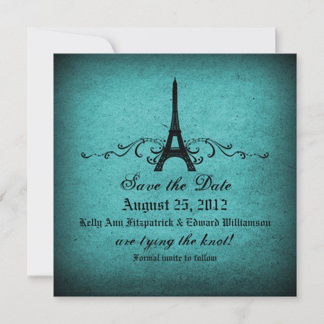 Vintage French Flourish Save the Date (Front)