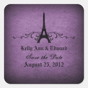 Vintage French Flourish Save the Date Stickers