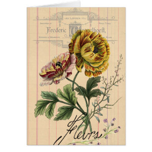 Vintage French Flowers Digital Collage