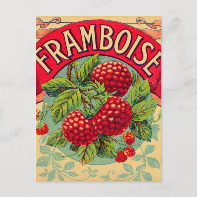 Vintage French Framboise (Raspberry) Postcard (Front)
