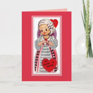 Vintage French Girl Valentine Card