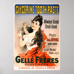 Vintage French Glycerine Tooth Paste Advertisement Poster