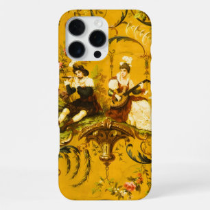 Vintage French Gold Yellow Toile Victorian Floral iPhone 16 Pro Max Case