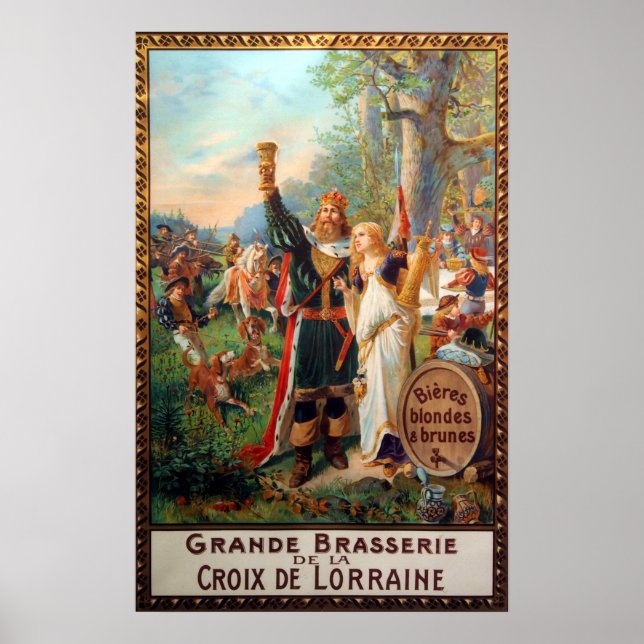 Vintage French Grande Brasserie Beer Advertisement Poster (Front)