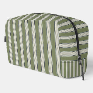 Vintage French Greenery Stripes- Neutral Farmhouse Dopp Kit