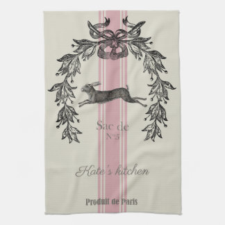 Vintage French hare Tea Towel