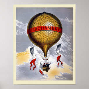 Vintage French Henri Lachambre Balloon Poster