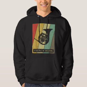 Vintage French Horn Player Music Retro146 Hoodie
